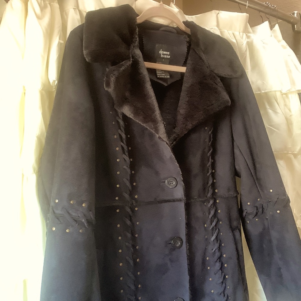 Dennis Basso Black Trench Coat